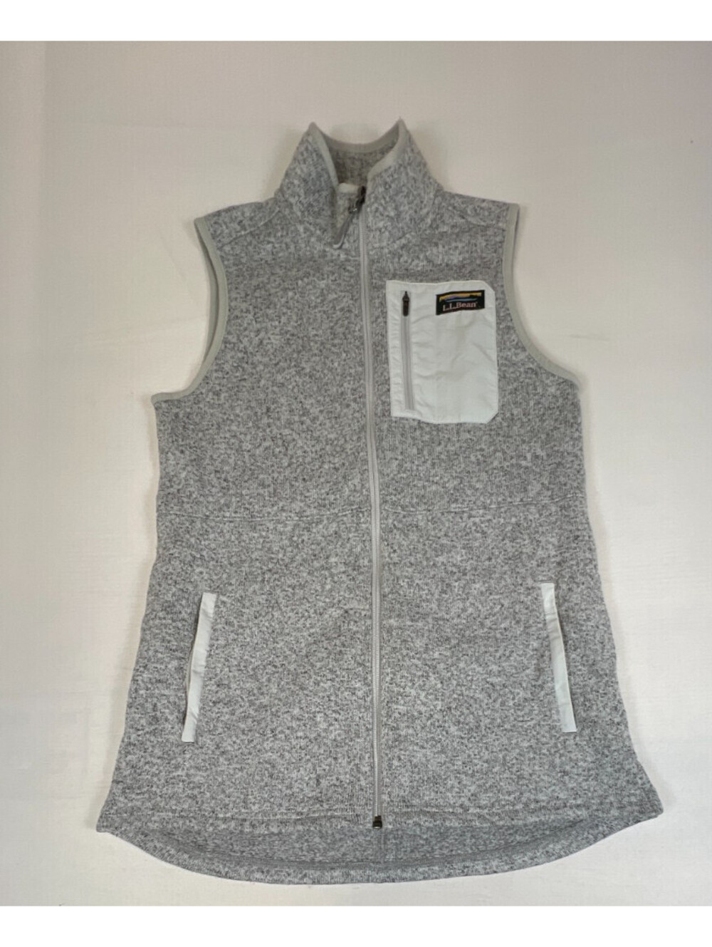 L.L.Bean Women's XS Regular Gray Heather Fleece Full Zip Vest Jacket